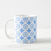 Modernes Design hellblaue, weiße Kreise Muster Kaffeetasse (Links)