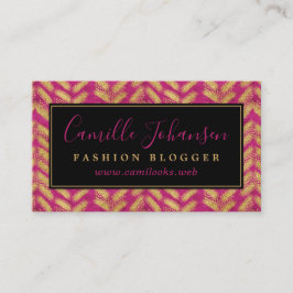 Modernes Design Hot Pink & Gold Beruflich Visitenkarte