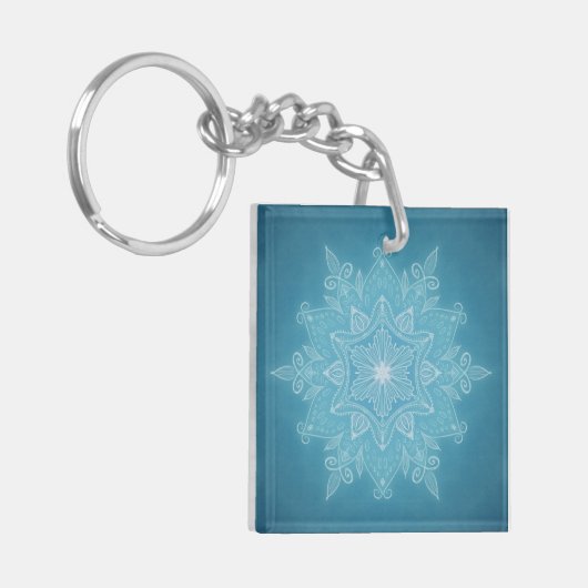 Modernes Design in Blau und Türkis Schlüsselanhänger (Vorderseite links)