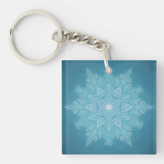 Modernes Design in Blau und Türkis Schlüsselanhänger