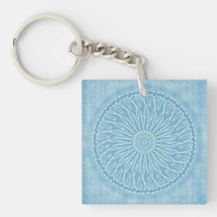 Modernes Design in Blau und Türkis Schlüsselanhänger