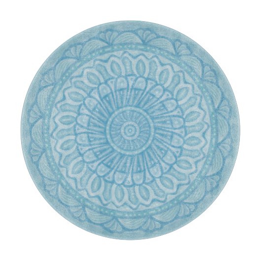Modernes Design in Blau und Türkis Schneidebrett (Vorderseite)