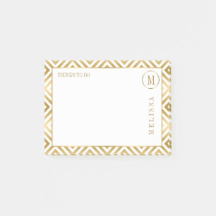 Modernes Design in Gold und Weiß Post-it Klebezettel