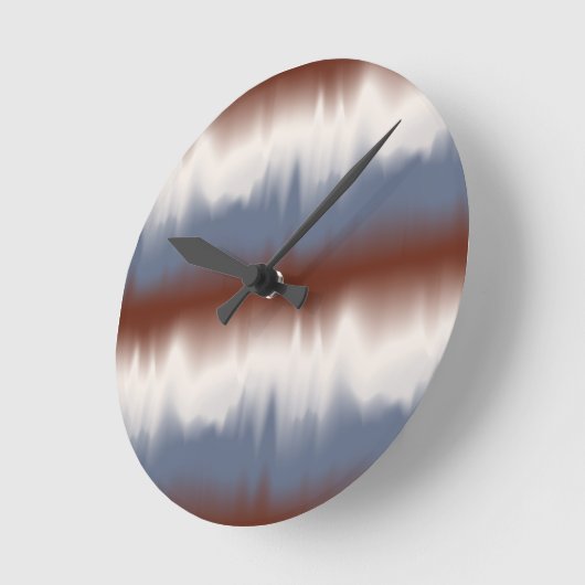 Modernes Design in Rot, Weiß und Blau Runde Wanduhr (Winkel)