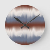 Modernes Design in Rot, Weiß und Blau Runde Wanduhr (Vorderseite)