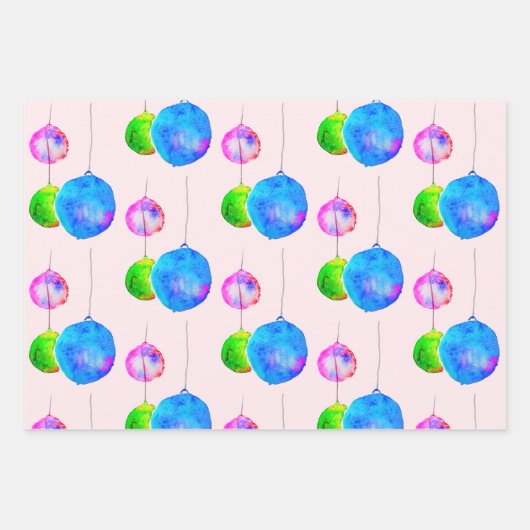 Modernes Design in zeitgenössischem Weihnachtsblau Geschenkpapier Set (Vorderseite)