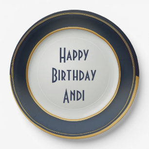 Modernes Design japanischer Keramiken in Blau und  Pappteller