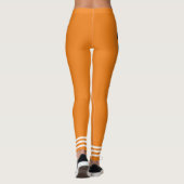 Modernes Design l Schwarzweiß Text l Orange Leggings (Rückseite)