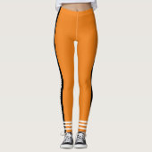 Modernes Design l Schwarzweiß Text l Orange Leggings (Vorderseite)
