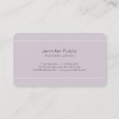 Modernes Design Lila Violet Stilvolle Schlichte Lu Visitenkarte (Rückseite)