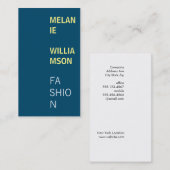 Modernes Design (marineblau) Visitenkarte (Vorne/Hinten)