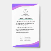 Modernes Design mit EMT Barcode Integration Ausweis (Rückseite)