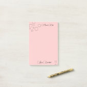 Modernes Design mit rosa Hintergrund Nachhinweise Post-it Klebezettel (Auf Schreibtisch)