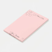 Modernes Design mit rosa Hintergrund Nachhinweise Post-it Klebezettel (angewinkelt)