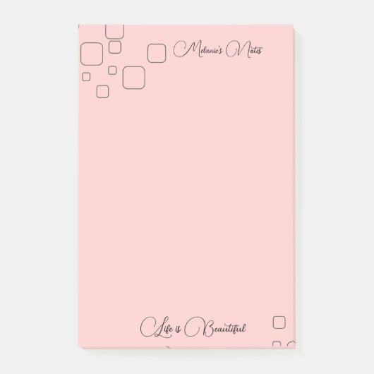 Modernes Design mit rosa Hintergrund Nachhinweise Post-it Klebezettel (Vorderseite)