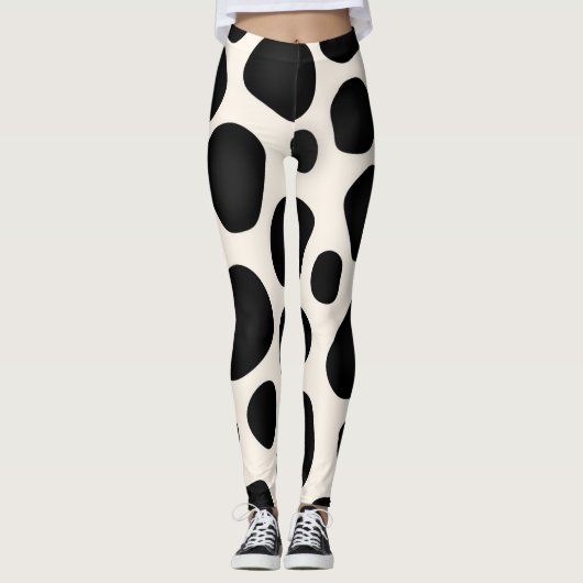 Modernes Design mit schwarzen Mustern Leggings (Vorderseite)