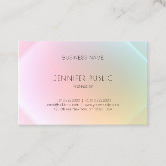 Modernes Design Modernes, farbenfrohes Template El Visitenkarte