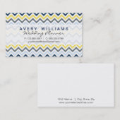 Modernes Design, Navy Blue, Yellow und Grau Zickza Visitenkarte (Vorne/Hinten)