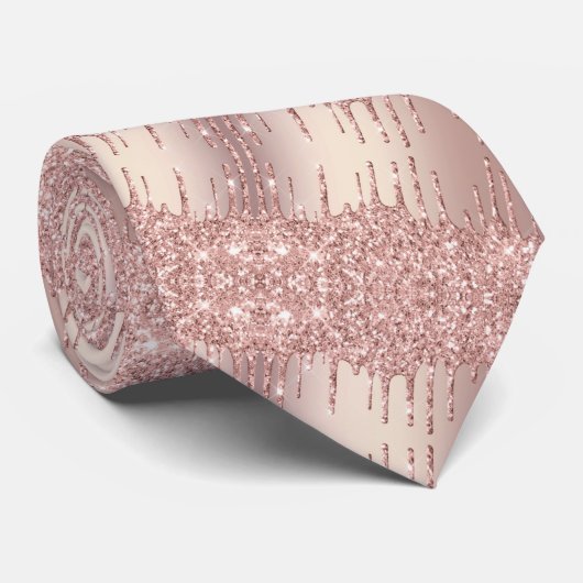 Modernes Design Neck Tie Rosen Blush Glitzer Tropf Krawatte (Gerollt)