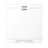 Modernes Design Office Editor mit Logo Notizblock (Vorderseite)