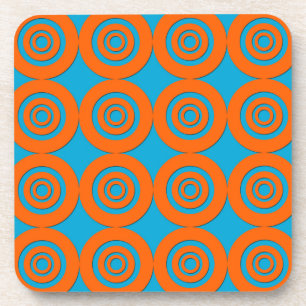 Modernes Design Orange Blue Circles Getränkeuntersetzer