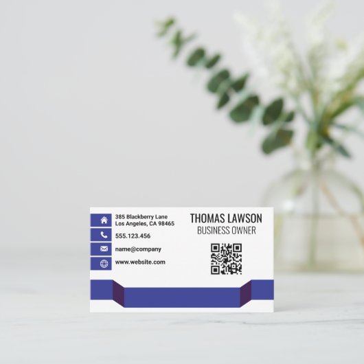 Modernes Design | QR-Code Visitenkarte (Stehend Vorderseite)