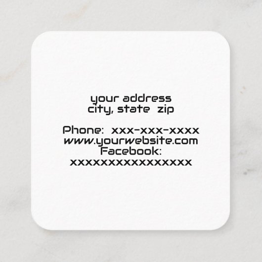 Modernes Design Quadratische Visitenkarte (Rückseite)