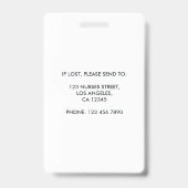 Modernes Design Registriert Krankenversicherung Fo Ausweis (Rückseite)