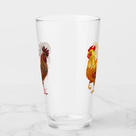 Modernes Design-Rooster-Hühnerglas Glas (Links)