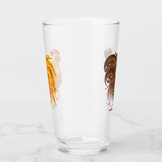 Modernes Design-Rooster-Hühnerglas Glas (Rechts)