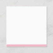 Modernes Design Rosa Weiß Schlicht ausgezeichnet Quadratische Visitenkarte (Rückseite)