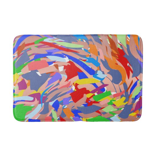 Modernes Design Rot Gelb Rosa Gold Badematte (Vorderseite)