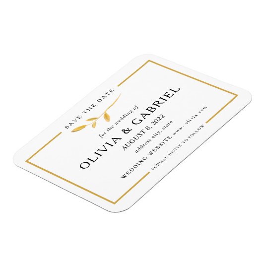 Modernes Design Save the Date. Elegante Hochzeit Magnet (Linke Seite)