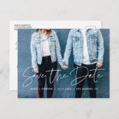 Modernes Design Save the Date Foto Ankündigungspostkarte (Vorne/Hinten)