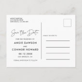 Modernes Design Save the Date Foto Ankündigungspostkarte (Rückseite)