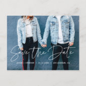 Modernes Design Save the Date Foto Ankündigungspostkarte (Vorderseite)