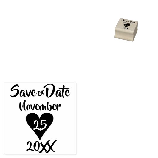 Modernes Design Save the Date Gummistempel (Stempel)