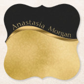 Modernes Design, Schwarz und Gold Untersetzer (Vorderseite)