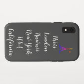 Modernes Design Schwarz-weiß Case-Mate iPhone Hülle (Rückseite (Horizontal))