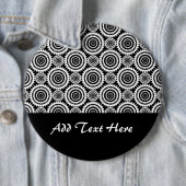 Modernes Design Schwarz-Weiß-Kaleidoskop-Muster Button (Beispiel)