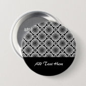 Modernes Design Schwarz-Weiß-Kaleidoskop-Muster Button (Vorne & Hinten)