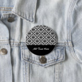 Modernes Design Schwarz-Weiß-Kaleidoskop-Muster Button (Beispiel)