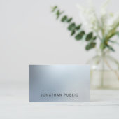 Modernes Design Silver Look Schlicht Luxus Visitenkarte (Stehend Vorderseite)
