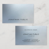 Modernes Design Silver Look Schlicht Luxus Visitenkarte (Vorne/Hinten)