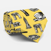 Modernes Design Stadtmuster Männer gelb Krawatte (Gerollt)