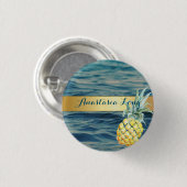 Modernes Design, Strand, See, Ananas Button (Vorne & Hinten)