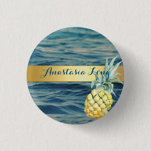 Modernes Design, Strand, See, Ananas Button