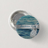 Modernes Design, Strand, See, Ananas Button (Vorne & Hinten)