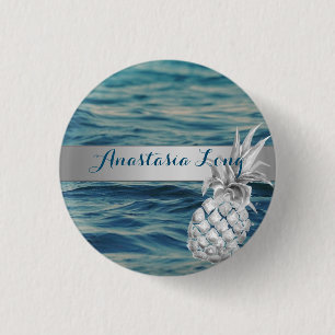 Modernes Design, Strand, See, Ananas Button