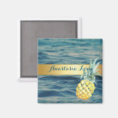 Modernes Design, Strand, See, Ananas Magnet (Vorderseite/Rückseite)